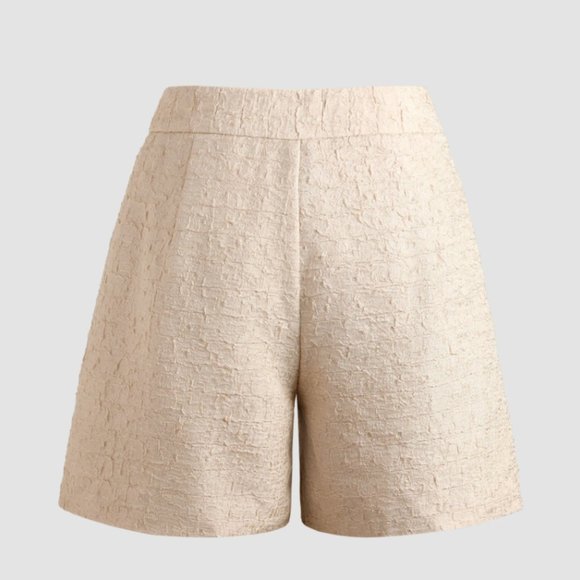 High Waisted Summer Shorts Beige Small NWT - Picture 4 of 7